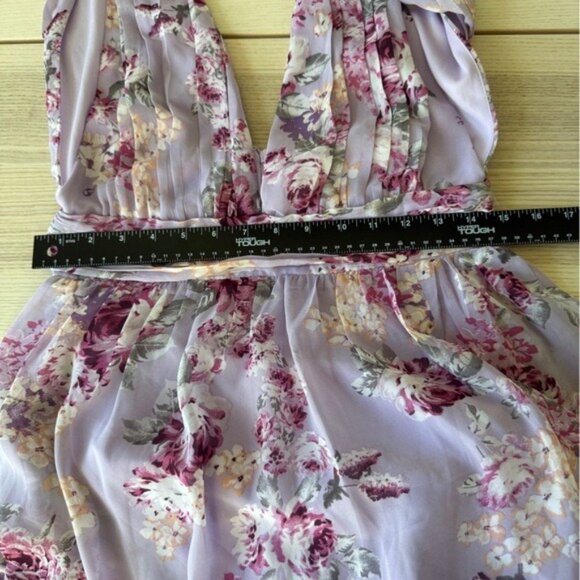 Lulus garden meandering Floral Lavender Maxi Dress sleeveless comfortable size M - Picture 7 of 9